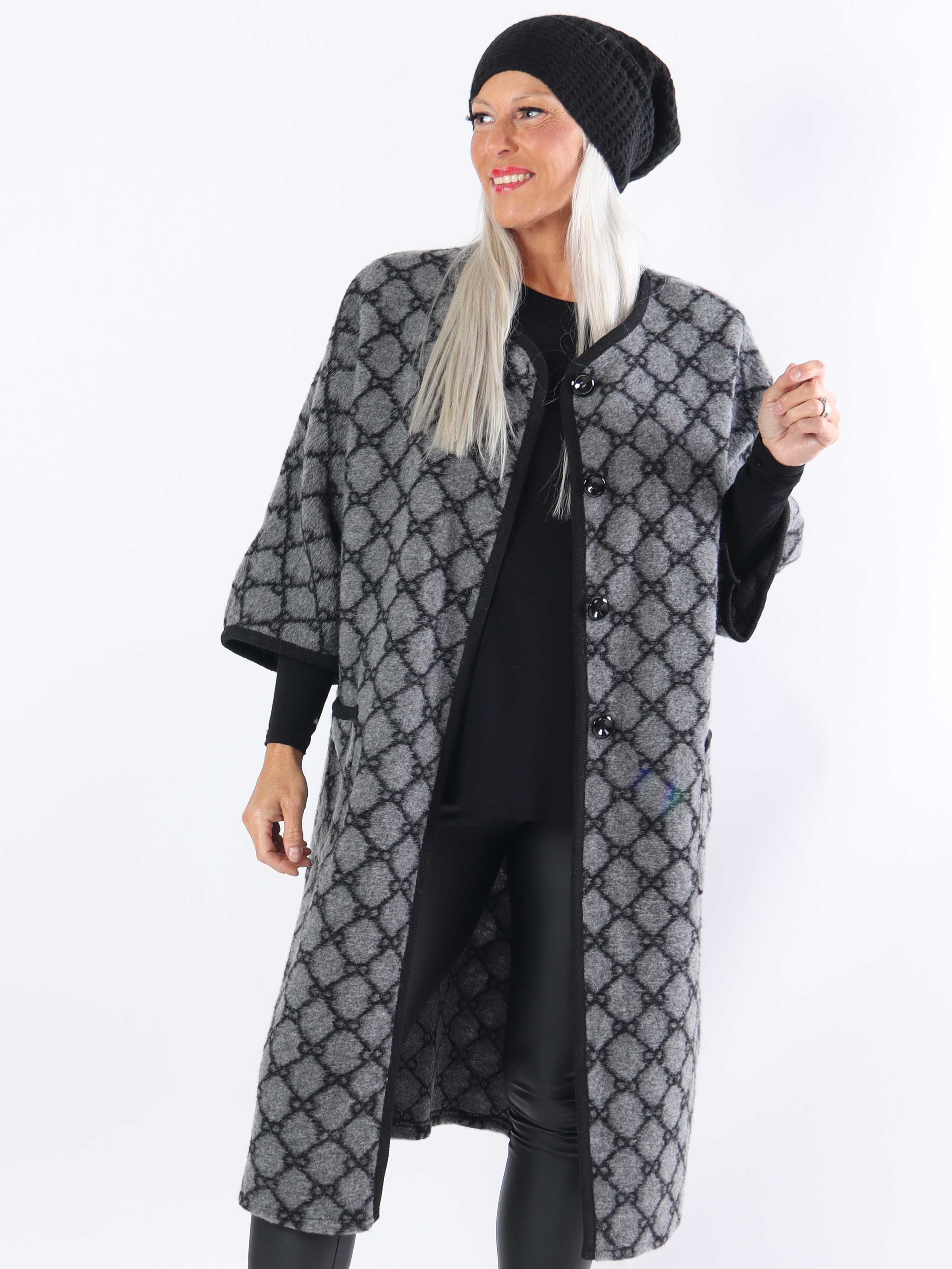 Arianna - Mønstret plus size frakke